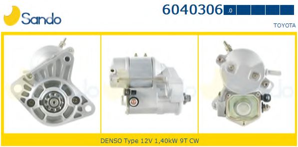 SANDO 6040306.0 Стартер<br >2TZ-FE 