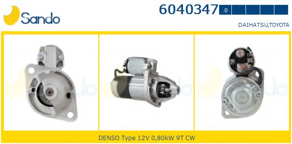 SANDO 6040347.0 Стартер 12R для TOYOTA IQ (Тойота/тоета Иq) SANDO 6040347.0 Стартер 12R для TOYOTA IQ (Тойота/тоета Иq)