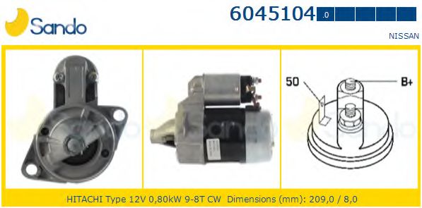 SANDO 6045104.0 Стартер 