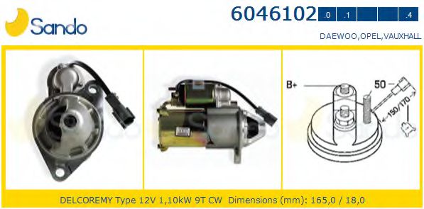 SANDO 6046102.0 Стартер 