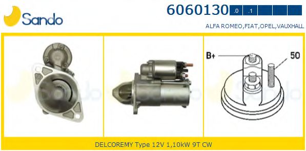 SANDO 6060130.0 Стартер 120 для ALFA ROMEO 159 (Альфа ромео 159) SANDO 6060130.0 Стартер 120 для ALFA ROMEO 159 (Альфа ромео 159)