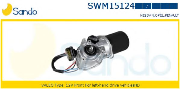SANDO SWM15124.1 Двигатель стеклоочистителя для RENAULT TRAFIC II (Рено Трафик 2) SANDO SWM15124.1 Двигатель стеклоочистителя для RENAULT TRAFIC II (Рено Трафик 2)