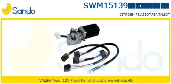 SANDO SWM15139.1 Двигатель стеклоочистителя для PEUGEOT 205 II (Пежо 205 2) SANDO SWM15139.1 Двигатель стеклоочистителя для PEUGEOT 205 II (Пежо 205 2)
