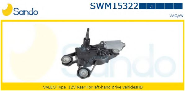 SANDO SWM15322.1 Двигатель стеклоочистителя для VOLKSWAGEN T5 (Фольксваген Т5) SANDO SWM15322.1 Двигатель стеклоочистителя для VOLKSWAGEN T5 (Фольксваген Т5)