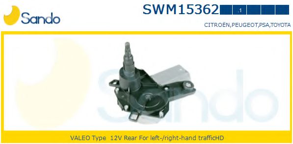 SANDO SWM15362.1 Двигатель стеклоочистителя для PEUGEOT 107 (Пежо 107) SANDO SWM15362.1 Двигатель стеклоочистителя для PEUGEOT 107 (Пежо 107)