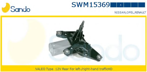 SANDO SWM15369.1 Двигатель стеклоочистителя для RENAULT TRAFIC II (Рено Трафик 2) SANDO SWM15369.1 Двигатель стеклоочистителя для RENAULT TRAFIC II (Рено Трафик 2)