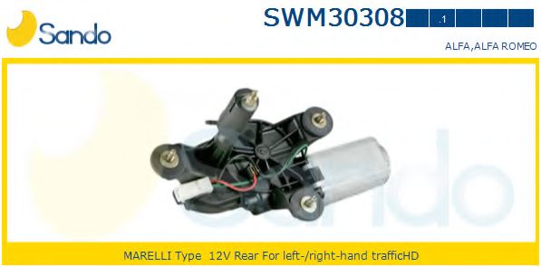 SANDO SWM30308.1 Двигатель стеклоочистителя для ALFA ROMEO 147 (Альфа ромео 147) SANDO SWM30308.1 Двигатель стеклоочистителя для ALFA ROMEO 147 (Альфа ромео 147)