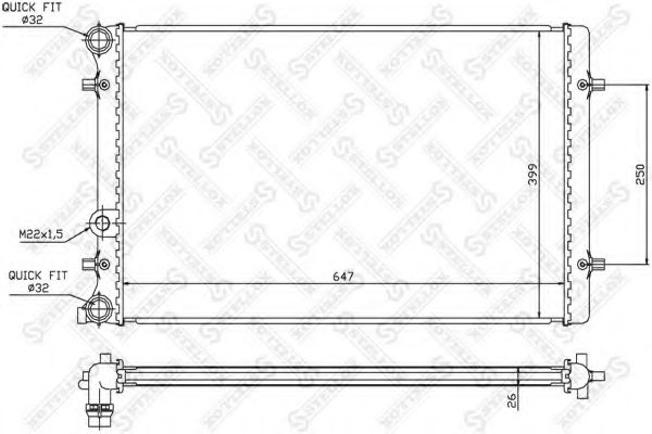 STELLOX 10-25006-SX Радиатор, охлаждение двигателя для AUDI TT (Ауди Тт) STELLOX 10-25006-SX Радиатор, охлаждение двигателя для AUDI TT (Ауди Тт)