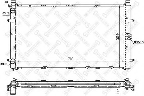STELLOX 10-25008-SX Радиатор, охлаждение двигателя для VOLKSWAGEN SHARAN (Фольксваген Шаран) STELLOX 10-25008-SX Радиатор, охлаждение двигателя для VOLKSWAGEN SHARAN (Фольксваген Шаран)