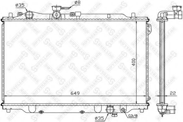 STELLOX 10-25034-SX Радиатор, охлаждение двигателя для MAZDA 626 III (Мазда 626 3) STELLOX 10-25034-SX Радиатор, охлаждение двигателя для MAZDA 626 III (Мазда 626 3)