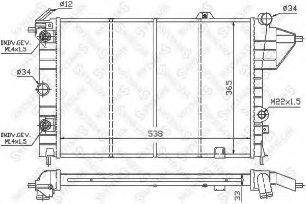 STELLOX 10-25059-SX Радиатор, охлаждение двигателя для OPEL (Опель) STELLOX 10-25059-SX Радиатор, охлаждение двигателя для OPEL (Опель)