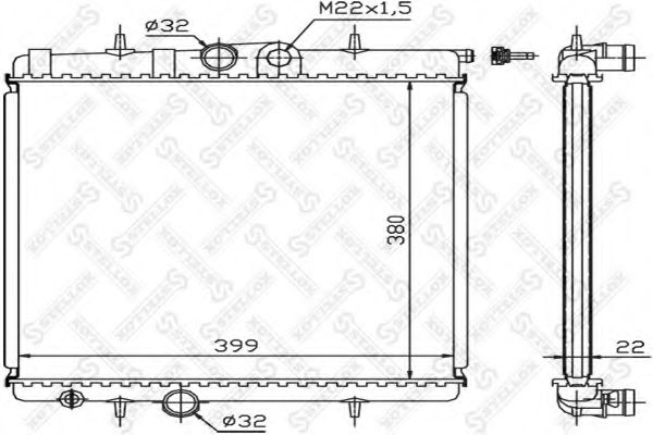 STELLOX 10-25122-SX Радиатор, охлаждение двигателя для PEUGEOT (Пежо) STELLOX 10-25122-SX Радиатор, охлаждение двигателя для PEUGEOT (Пежо)