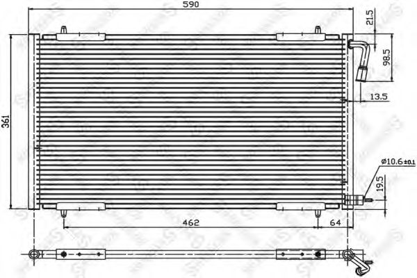 STELLOX 10-45002-SX Конденсатор, кондиционер для PEUGEOT (Пежо) STELLOX 10-45002-SX Конденсатор, кондиционер для PEUGEOT (Пежо)