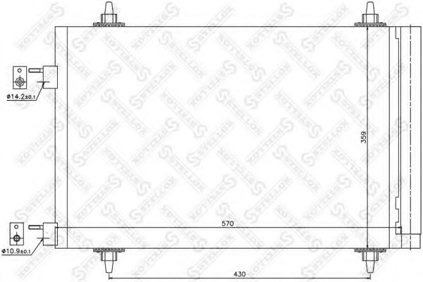 STELLOX 10-45039-SX Конденсатор, кондиционер для CITROëN (Cитроëн) STELLOX 10-45039-SX Конденсатор, кондиционер для CITROëN (Cитроëн)