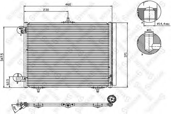 STELLOX 10-45040-SX Конденсатор, кондиционер для PEUGEOT 207 (Пежо 207) STELLOX 10-45040-SX Конденсатор, кондиционер для PEUGEOT 207 (Пежо 207)