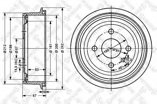 STELLOX 6025-9905-SX Тормозной барабан для OPEL MANTA B CC (Опель Манта б cc) STELLOX 6025-9905-SX Тормозной барабан для OPEL MANTA B CC (Опель Манта б cc)
