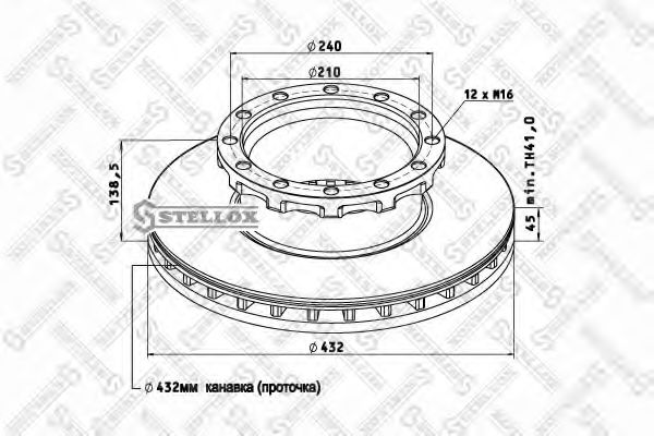 STELLOX 85-00742-SX Тормозной диск для IVECO (Ивеко) STELLOX 85-00742-SX Тормозной диск для IVECO (Ивеко)