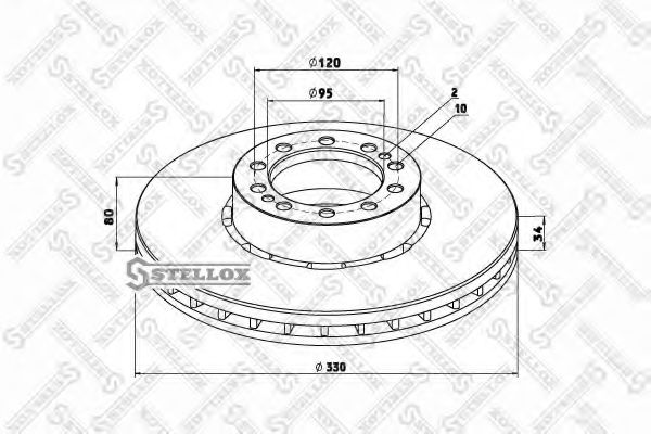 STELLOX 85-00777-SX Тормозной диск для RENAULT-TRUCKS (Рено-труcкс) STELLOX 85-00777-SX Тормозной диск для RENAULT-TRUCKS (Рено-труcкс)