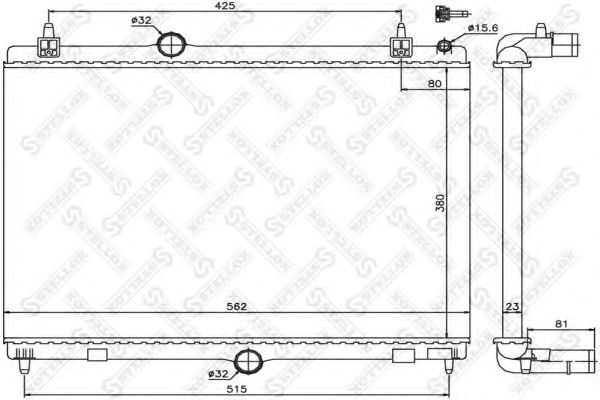 STELLOX 10-25413-SX Радиатор, охлаждение двигателя для PEUGEOT (Пежо) STELLOX 10-25413-SX Радиатор, охлаждение двигателя для PEUGEOT (Пежо)
