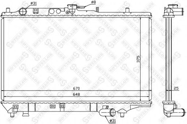 STELLOX 10-25430-SX Радиатор, охлаждение двигателя для KIA MENTOR (Киа Мэнтор) STELLOX 10-25430-SX Радиатор, охлаждение двигателя для KIA MENTOR (Киа Мэнтор)
