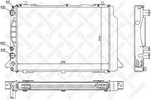 STELLOX 10-25536-SX Радиатор, охлаждение двигателя для AUDI 90 (Ауди 90) STELLOX 10-25536-SX Радиатор, охлаждение двигателя для AUDI 90 (Ауди 90)