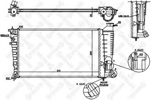 STELLOX 10-25671-SX Радиатор, охлаждение двигателя для PEUGEOT 306 (Пежо 306) STELLOX 10-25671-SX Радиатор, охлаждение двигателя для PEUGEOT 306 (Пежо 306)