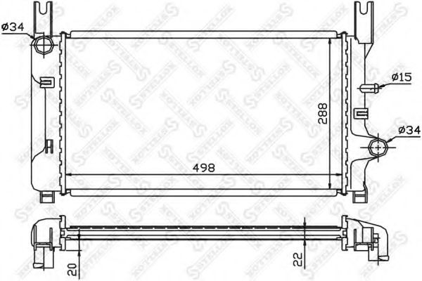 STELLOX 10-25806-SX Радиатор, охлаждение двигателя для FORD FIESTA (Форд Фиэста) STELLOX 10-25806-SX Радиатор, охлаждение двигателя для FORD FIESTA (Форд Фиэста)