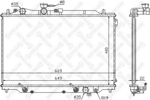 STELLOX 10-25844-SX Радиатор, охлаждение двигателя для MAZDA 626 III (Мазда 626 3) STELLOX 10-25844-SX Радиатор, охлаждение двигателя для MAZDA 626 III (Мазда 626 3)