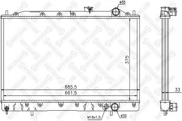 STELLOX 10-25948-SX Радиатор, охлаждение двигателя для MITSUBISHI LANCER IV (Митсубиши/митсубиси Ланcэр иv) STELLOX 10-25948-SX Радиатор, охлаждение двигателя для MITSUBISHI LANCER IV (Митсубиши/митсубиси Ланcэр иv)