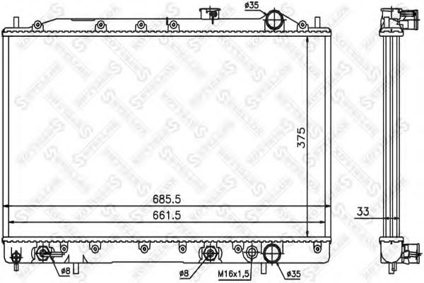 STELLOX 10-25949-SX Радиатор, охлаждение двигателя для MITSUBISHI LANCER IV (Митсубиши/митсубиси Ланcэр иv) STELLOX 10-25949-SX Радиатор, охлаждение двигателя для MITSUBISHI LANCER IV (Митсубиши/митсубиси Ланcэр иv)