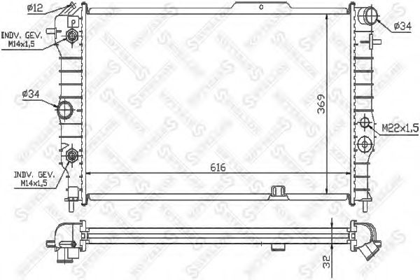 STELLOX 10-26012-SX Радиатор, охлаждение двигателя для OPEL (Опель) STELLOX 10-26012-SX Радиатор, охлаждение двигателя для OPEL (Опель)