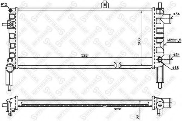 STELLOX 10-26074-SX Радиатор, охлаждение двигателя для OPEL CORSA A (Опель Cорса а) STELLOX 10-26074-SX Радиатор, охлаждение двигателя для OPEL CORSA A (Опель Cорса а)