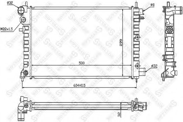 STELLOX 10-26111-SX Радиатор, охлаждение двигателя для PEUGEOT (Пежо) STELLOX 10-26111-SX Радиатор, охлаждение двигателя для PEUGEOT (Пежо)