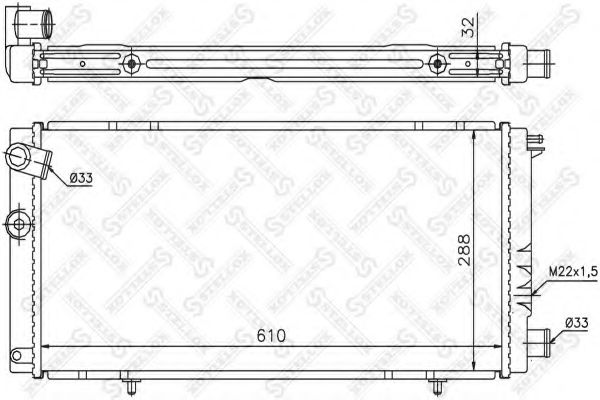STELLOX 10-26143-SX Радиатор, охлаждение двигателя для PEUGEOT 205 I (Пежо 205 и) STELLOX 10-26143-SX Радиатор, охлаждение двигателя для PEUGEOT 205 I (Пежо 205 и)