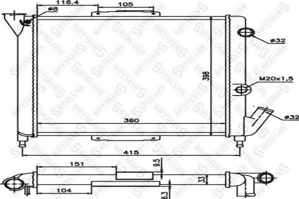 STELLOX 10-26191-SX Радиатор, охлаждение двигателя для RENAULT SUPER 5 (Рено Супэр 5) STELLOX 10-26191-SX Радиатор, охлаждение двигателя для RENAULT SUPER 5 (Рено Супэр 5)