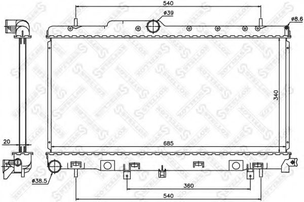 STELLOX 10-26246-SX Радиатор, охлаждение двигателя 