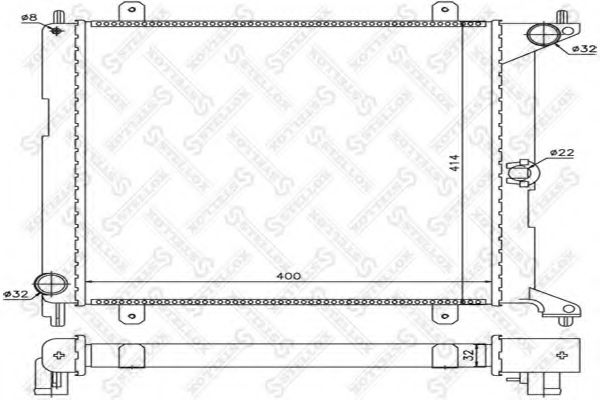 STELLOX 10-26272-SX Радиатор, охлаждение двигателя для ROVER 400 (Ровер 400) STELLOX 10-26272-SX Радиатор, охлаждение двигателя для ROVER 400 (Ровер 400)