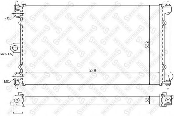 STELLOX 10-26411-SX Радиатор, охлаждение двигателя 