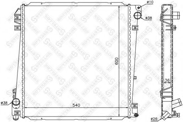 STELLOX 10-26521-SX Радиатор, охлаждение двигателя 