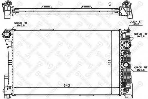 STELLOX 10-26555-SX Радиатор, охлаждение двигателя 