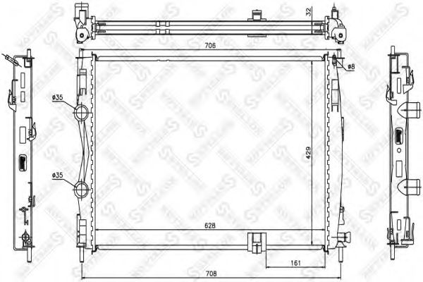 STELLOX 10-26587-SX Радиатор, охлаждение двигателя 