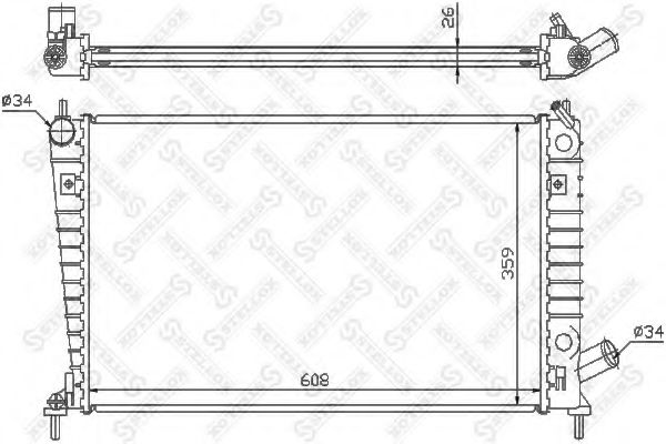 STELLOX 10-26658-SX Радиатор, охлаждение двигателя для SAAB 9-5 (Сааб 9-5) STELLOX 10-26658-SX Радиатор, охлаждение двигателя для SAAB 9-5 (Сааб 9-5)