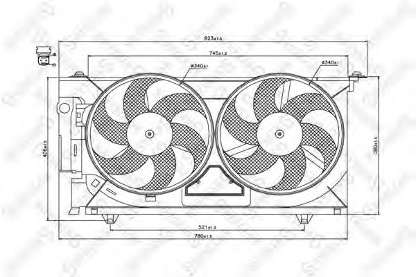 STELLOX 29-99282-SX Вентилятор, охлаждение двигателя для PEUGEOT PARTNER FURGON (Пежо Партнер фургон) STELLOX 29-99282-SX Вентилятор, охлаждение двигателя для PEUGEOT PARTNER FURGON (Пежо Партнер фургон)