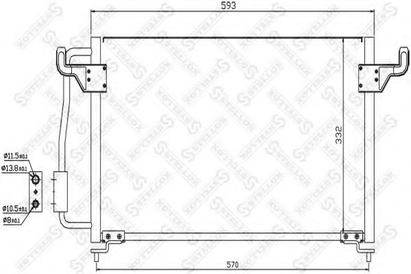 STELLOX 10-45046-SX Конденсатор, кондиционер для CITROëN (Cитроëн) STELLOX 10-45046-SX Конденсатор, кондиционер для CITROëN (Cитроëн)