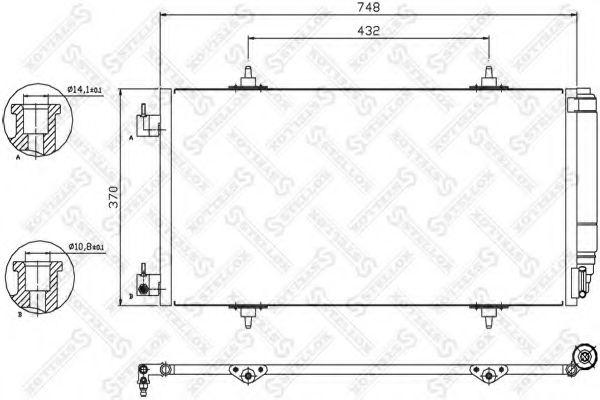 STELLOX 10-45411-SX Конденсатор, кондиционер для PEUGEOT (Пежо) STELLOX 10-45411-SX Конденсатор, кондиционер для PEUGEOT (Пежо)