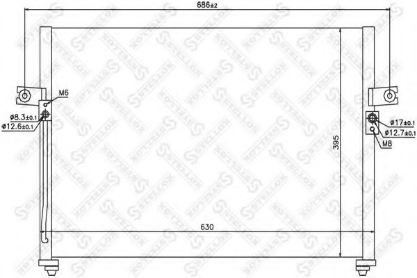 STELLOX 10-45437-SX Конденсатор, кондиционер для HYUNDAI GRACE (Хендай Граcэ) STELLOX 10-45437-SX Конденсатор, кондиционер для HYUNDAI GRACE (Хендай Граcэ)