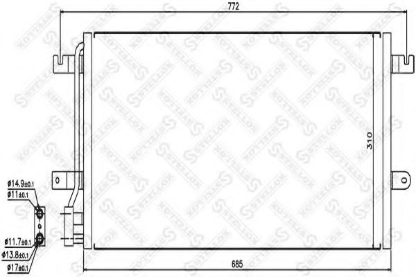 STELLOX 10-45543-SX Конденсатор, кондиционер для VOLKSWAGEN T4 CARAVELLE (Фольксваген Т4 cараvэллэ) STELLOX 10-45543-SX Конденсатор, кондиционер для VOLKSWAGEN T4 CARAVELLE (Фольксваген Т4 cараvэллэ)