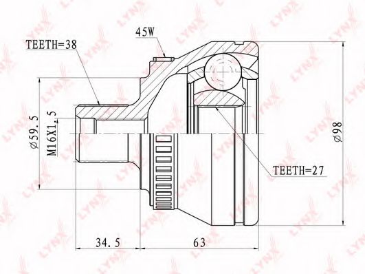 LYNXauto CO-1202A Шарнирный комплект, приводной вал для AUDI (Ауди) LYNXauto CO-1202A Шарнирный комплект, приводной вал для AUDI (Ауди)