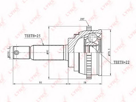LYNXauto CO-3604A Шарнирный комплект, приводной вал для HYUNDAI EXCEL (Хендай Эxcэл) LYNXauto CO-3604A Шарнирный комплект, приводной вал для HYUNDAI EXCEL (Хендай Эxcэл)