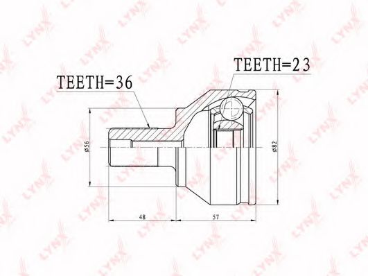 LYNXauto CO-3627 Шарнирный комплект, приводной вал для VOLVO V50 (Вольво V50) LYNXauto CO-3627 Шарнирный комплект, приводной вал для VOLVO V50 (Вольво V50)